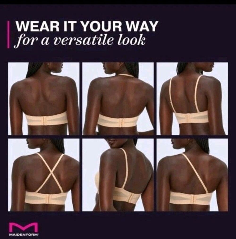 NEW Maidenform Dreamwire Strapless Lift Bra Convertible Straps SN3002 34A Nude